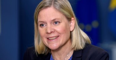 Sweden's Minister of Finance Magdalena Andersson speaks in Stockholm, Sweden, Jan. 18, 2021. (Reuters Photo)