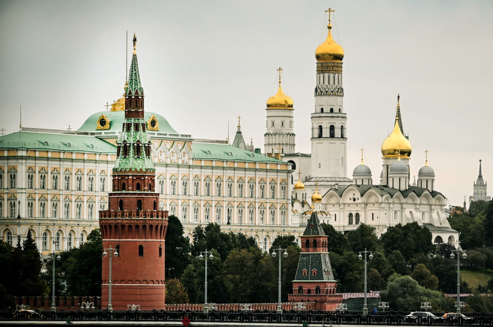 A view of the Kremlin during the last day of the three-day parliamentary and local elections in Moscow, Russia, Sept. 19, 2021. (AFP Photo)