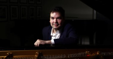 Kazakh pianist Alim Beysembayev poses for a portrait at Steinway Hall in London, the U.K., Sept. 20, 2021. (Reuters Photo)