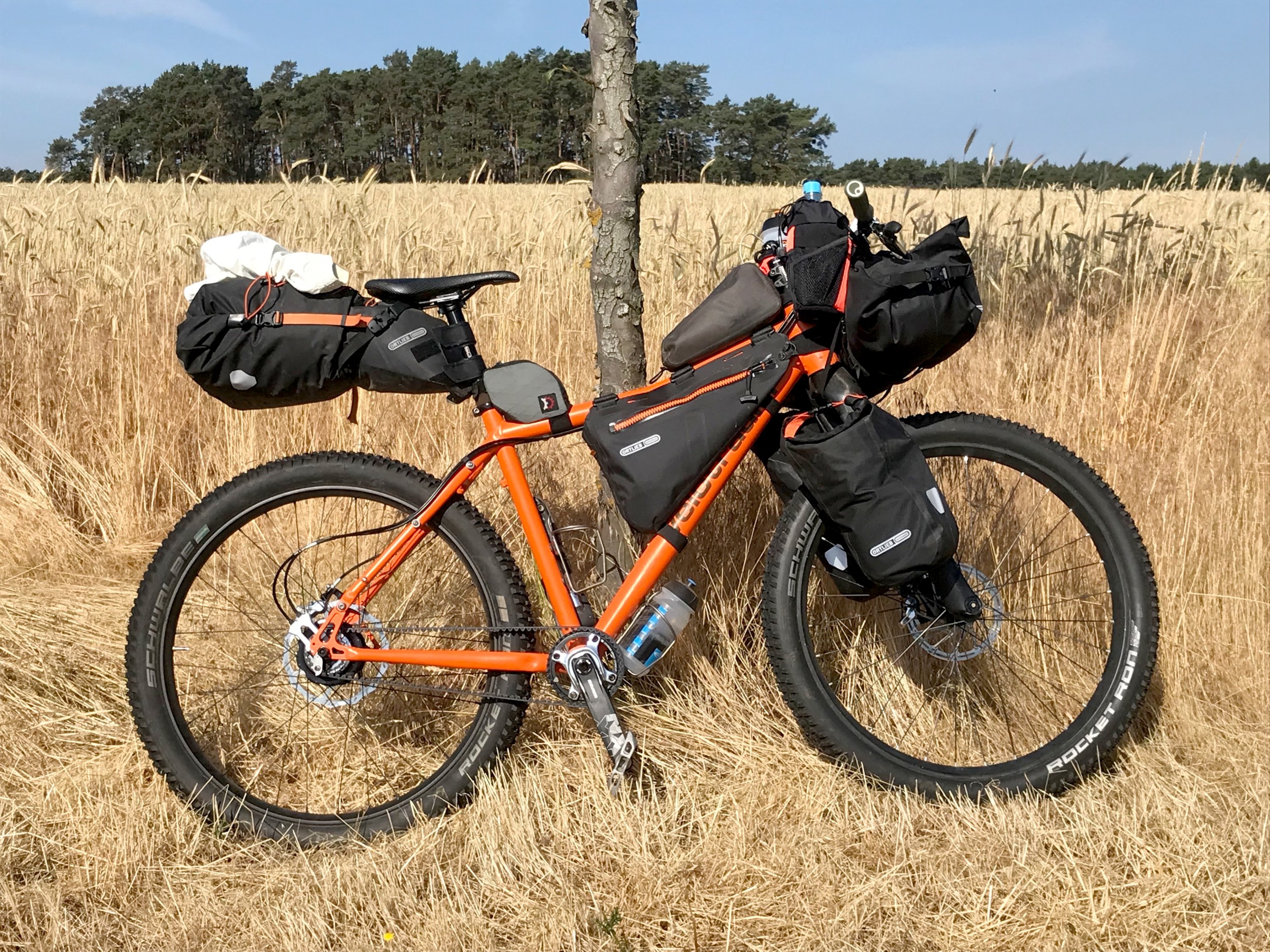 Ten bags are bolted and lashed to the bikepacking bike. (DPA Photo)