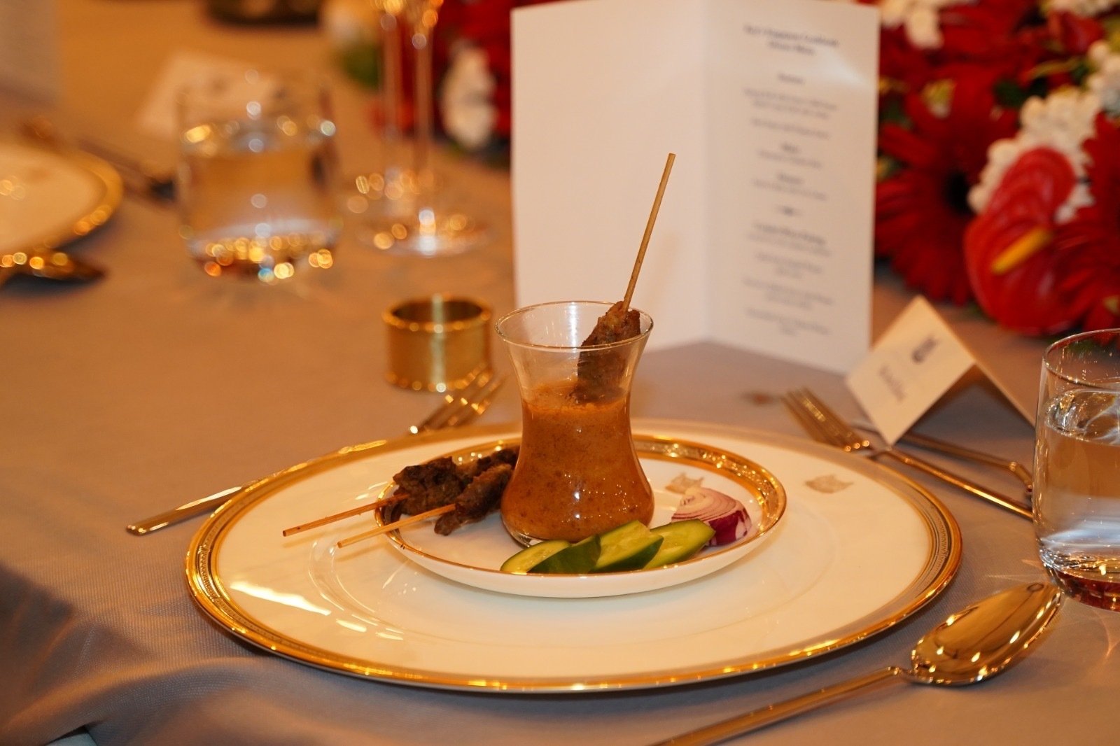 Beef Satay served to the guests at the ambassador's residence in Ankara, Sept.18, 2021 (Courtesy of the embassy)