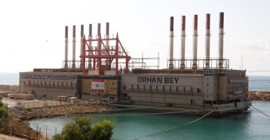 Karpowership's Orhan Bey, an electricity-generating ship from Turkey, docked at the port of Jiyeh, Lebanon, Aug. 10, 2021. (Reuters Photo)