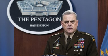 Chairperson of the Joint Chiefs of Staff Gen. Mark Milley pauses while speaking during a media briefing at the Pentagon in Washington, D.C., U.S., Aug. 18, 2021. (AP Photo)