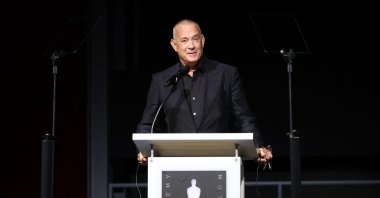 Academy Museum of Motion Pictures trustee Tom Hanks speaks onstage during a press conference at the museum in Los Angeles, California, U.S., Sept. 21, 2021. (AFP Photo)