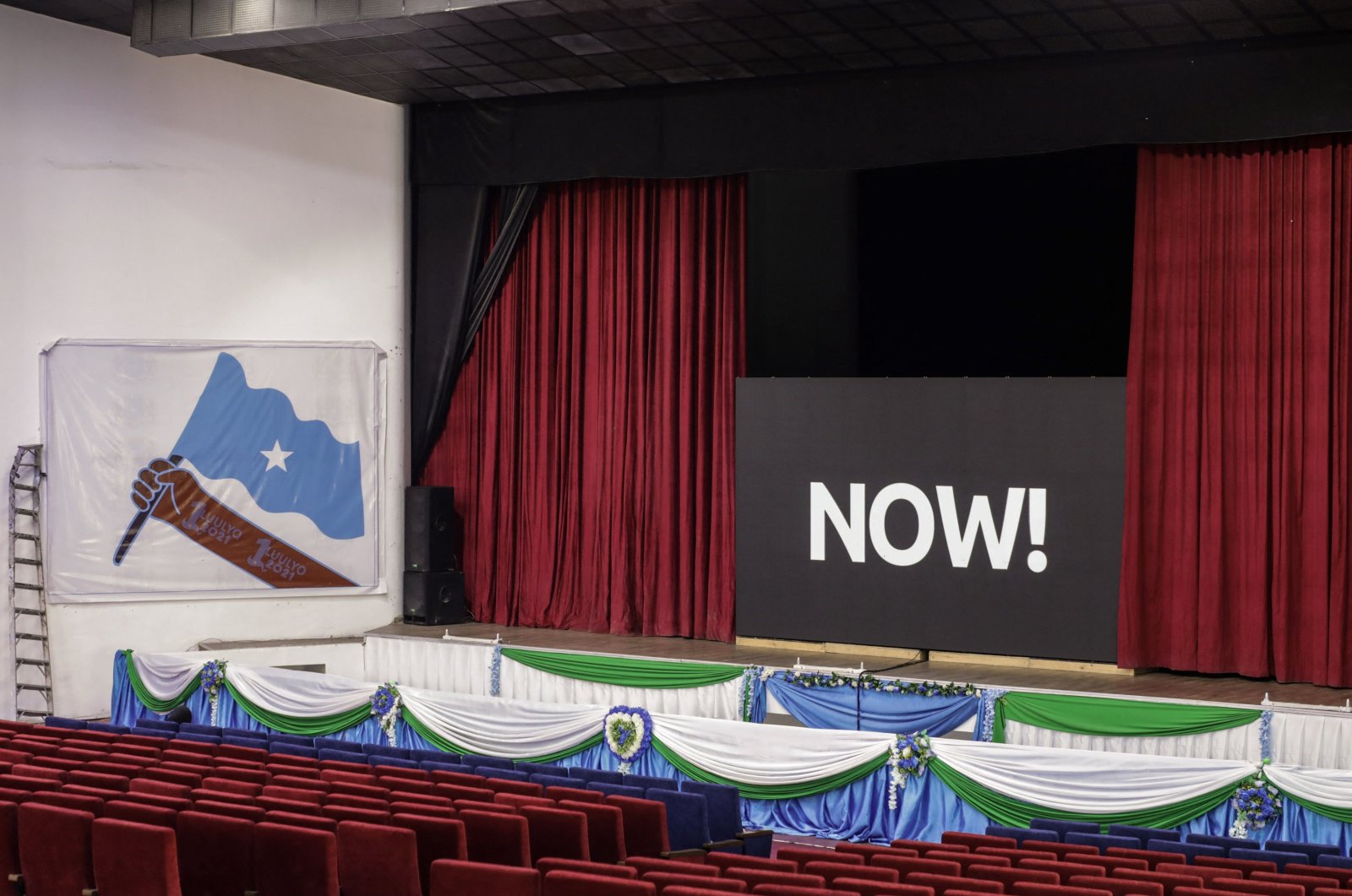 A picture shows the stage of the Somali National Theatre in Mogadishu, Somalia, Sept. 22, 2021. (AFP Photo)