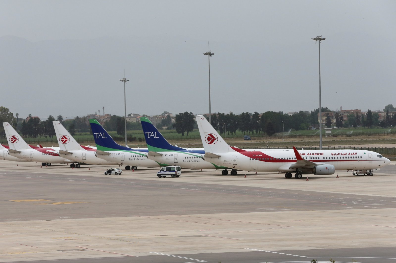 Planes sit on the tarmac at Algiers Airport, as Algeria resumed some international flights, amid the coronavirus outbreak, Algeria, June 1, 2021. (Reuters Photo)