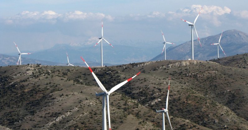 Wind turbines are seen in the Dinar district of Turkey's western province of Afyonkarahisar, March 28, 2019. (AA Photo)
