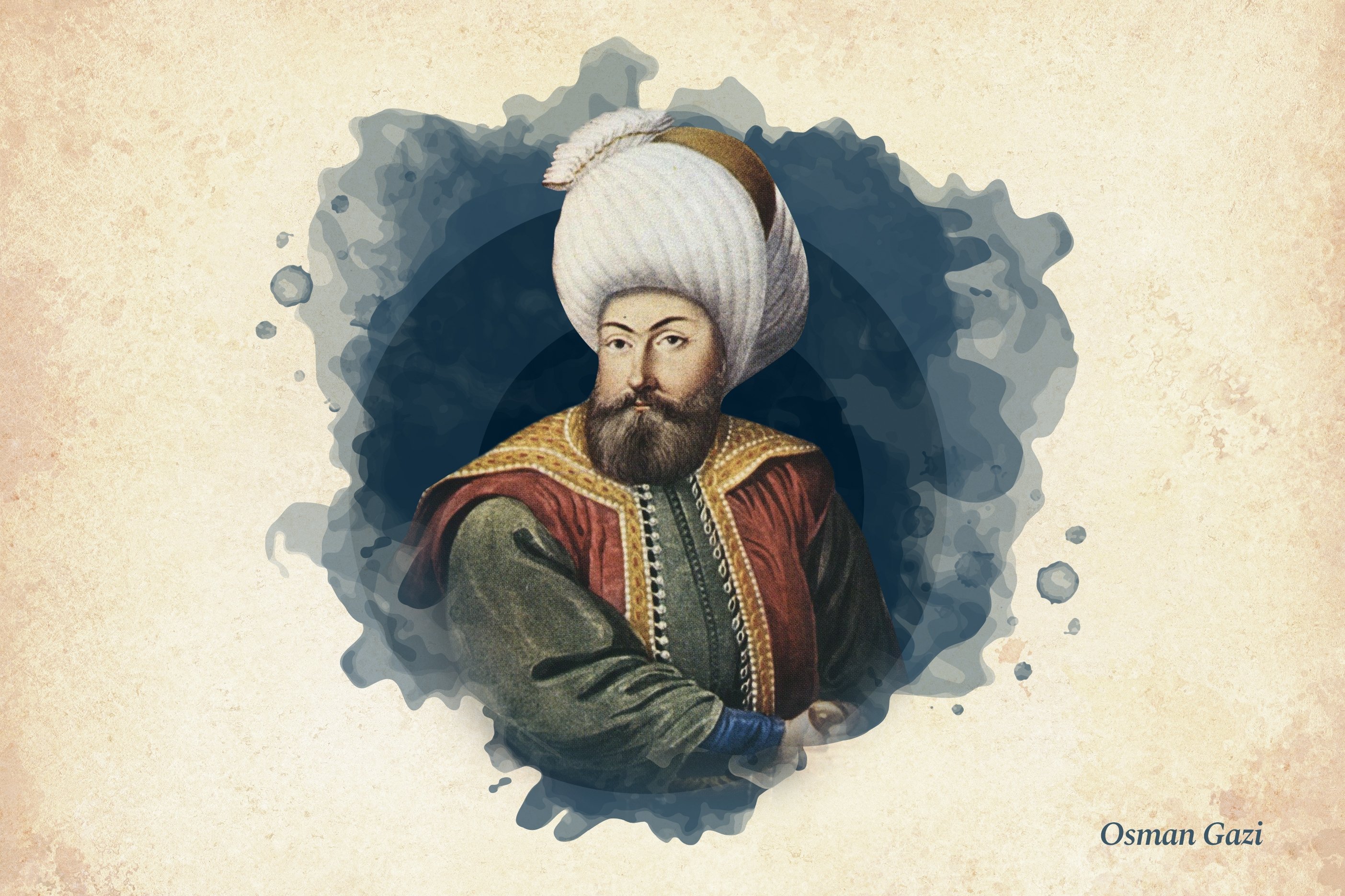Image of Osman I, or Osman Gazi, founder of Ottoman Turkish state