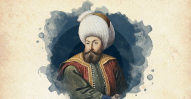 This widely used illustration painted by court painter Konstantin Kapıdağlı in the early 19th century shows Osman I, founder of Ottoman beylik that turned into an empire. (Wikimedia / edited by Büşra Öztürk - Daily Sabah)