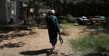 A Taliban soldier walks in Bagram Air Base in Parwan, Afghanistan, Sept. 23, 2021. (Reuters Photo)