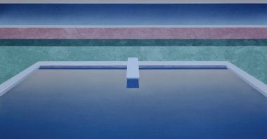 Ufuk Yılmaz, "Anlık 4," 2020, acyrlic on canvas, 100 by 165 centimeters. (Courtesy of Vision Art Platform)