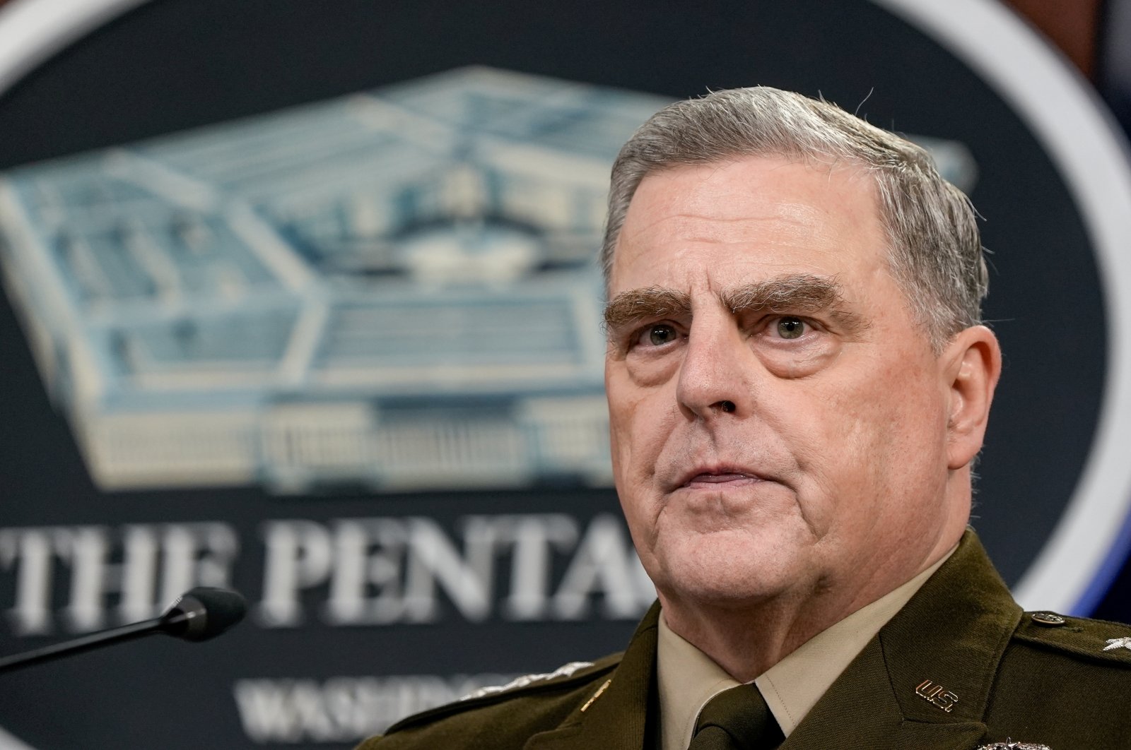 Chairman of the Joint Chiefs of Staff General Mark Milley briefs reporters at the Pentagon as the U.S. military nears the formal end of its mission in Afghanistan, in Arlington, Virginia, U.S., July 21, 2021. (Reuters Photo)