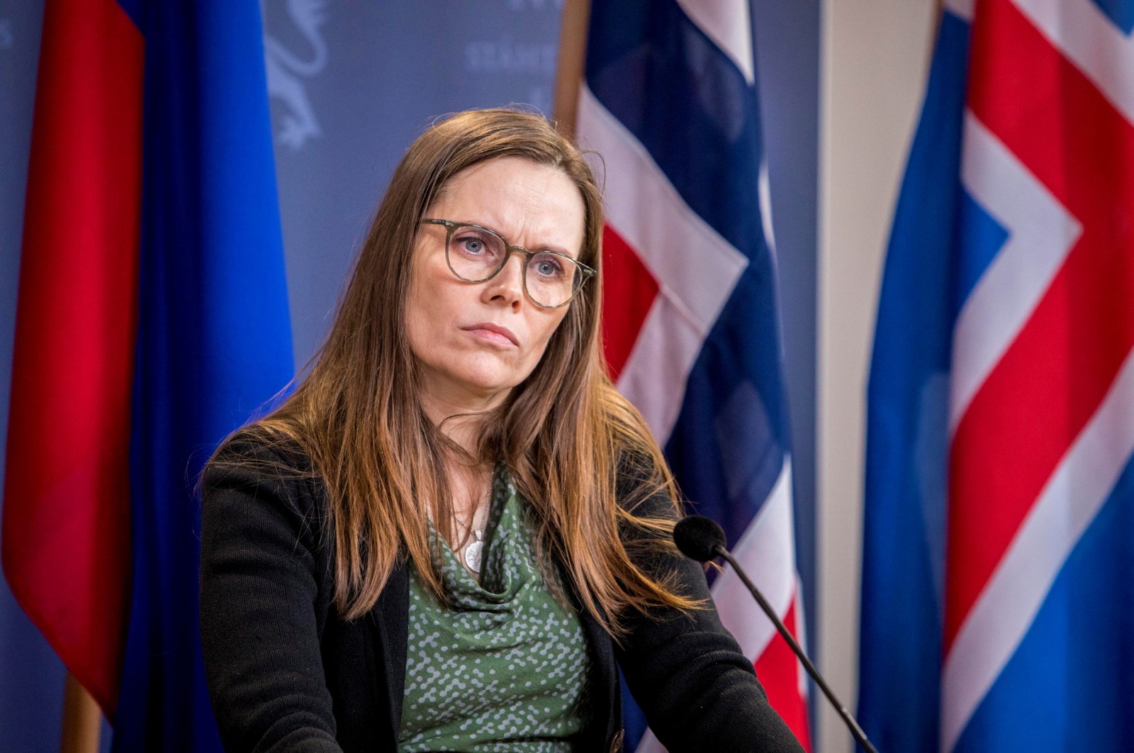 Iceland's Prime Minister Katrin Jakobsdottir attends a press conference in Oslo, Norway, Feb. 3, 2020. (Reuters Photo)