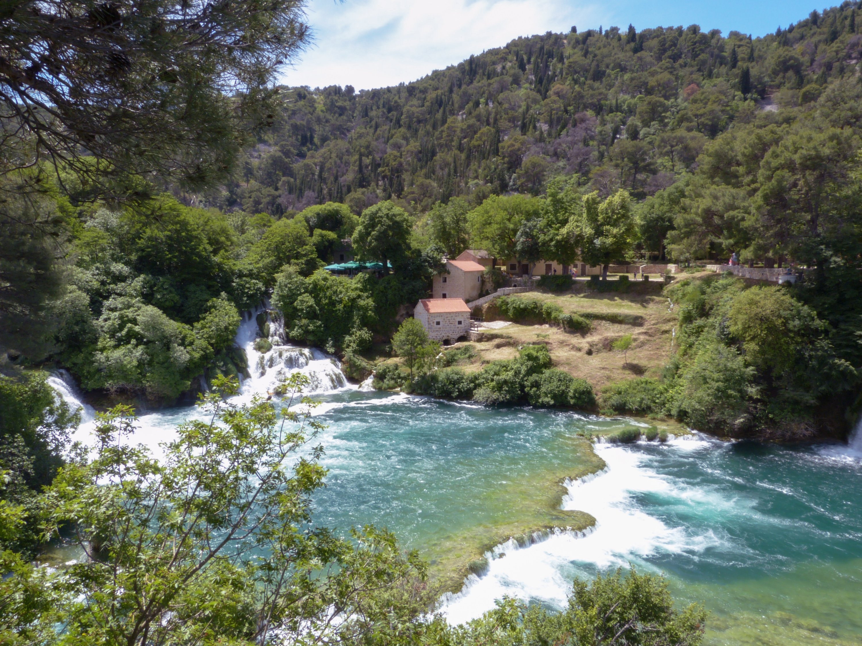 The rapids and cascades of the Krka River in Croatia have grown out of the limestone travertine over thousands of years. (Florian Sanktjohanser/dpa Photo) 