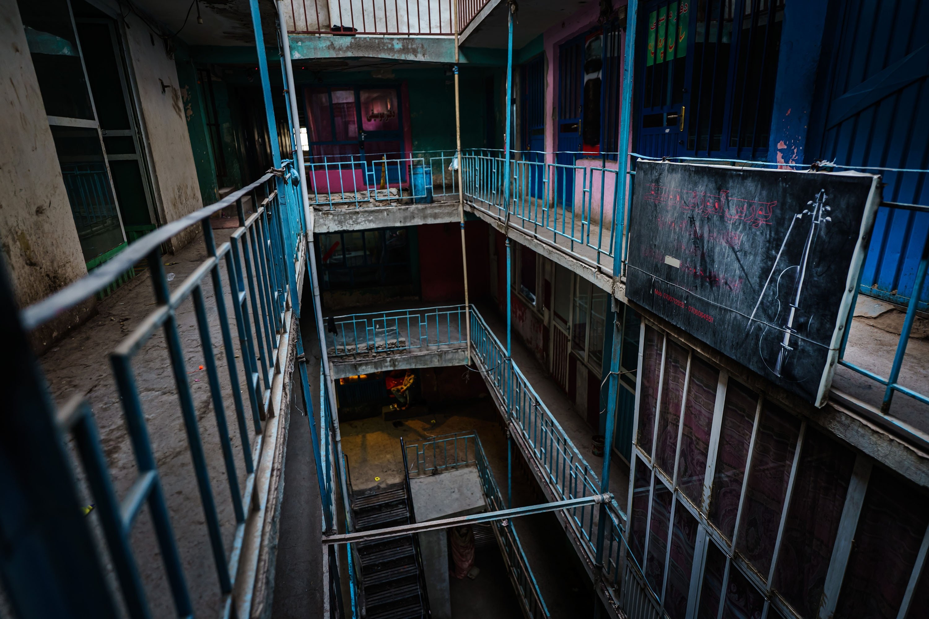 The Ghos al Din building in the Shor Bazaar area sits empty after its resident musicians and instrument makers fled or shuttered their stores after the Taliban took control of the country, in Kabul, Afghanistan, Thursday, Sept. 2, 2021. (Getty Images)