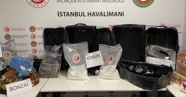 A view of the drugs and other materials seized by the customs officals at Istanbul Airport, Istanbul, Turkey, Sept. 27, 2021. (AA Photo)