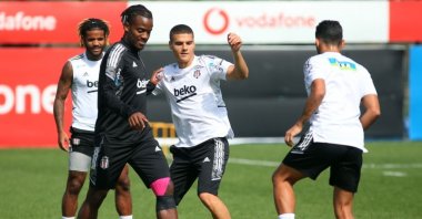 Beşiktaş players attend a training session ahead of their UEFA Champions League match against Ajax, Istanbul, Turkey, Sept. 25, 2021. (DHA Photo)