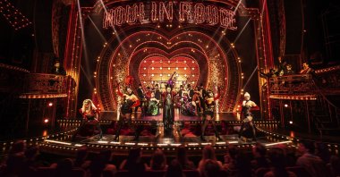 This image released by Boneau/Bryan-Brown shows the cast in "Moulin Rouge! The Musical." (AP)