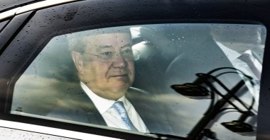 CDU/CSU candidate for chancellor Armin Laschet arrives at the party's leaders' meetings in Berlin, Germany, Sept. 27, 2021. (AP Photo)