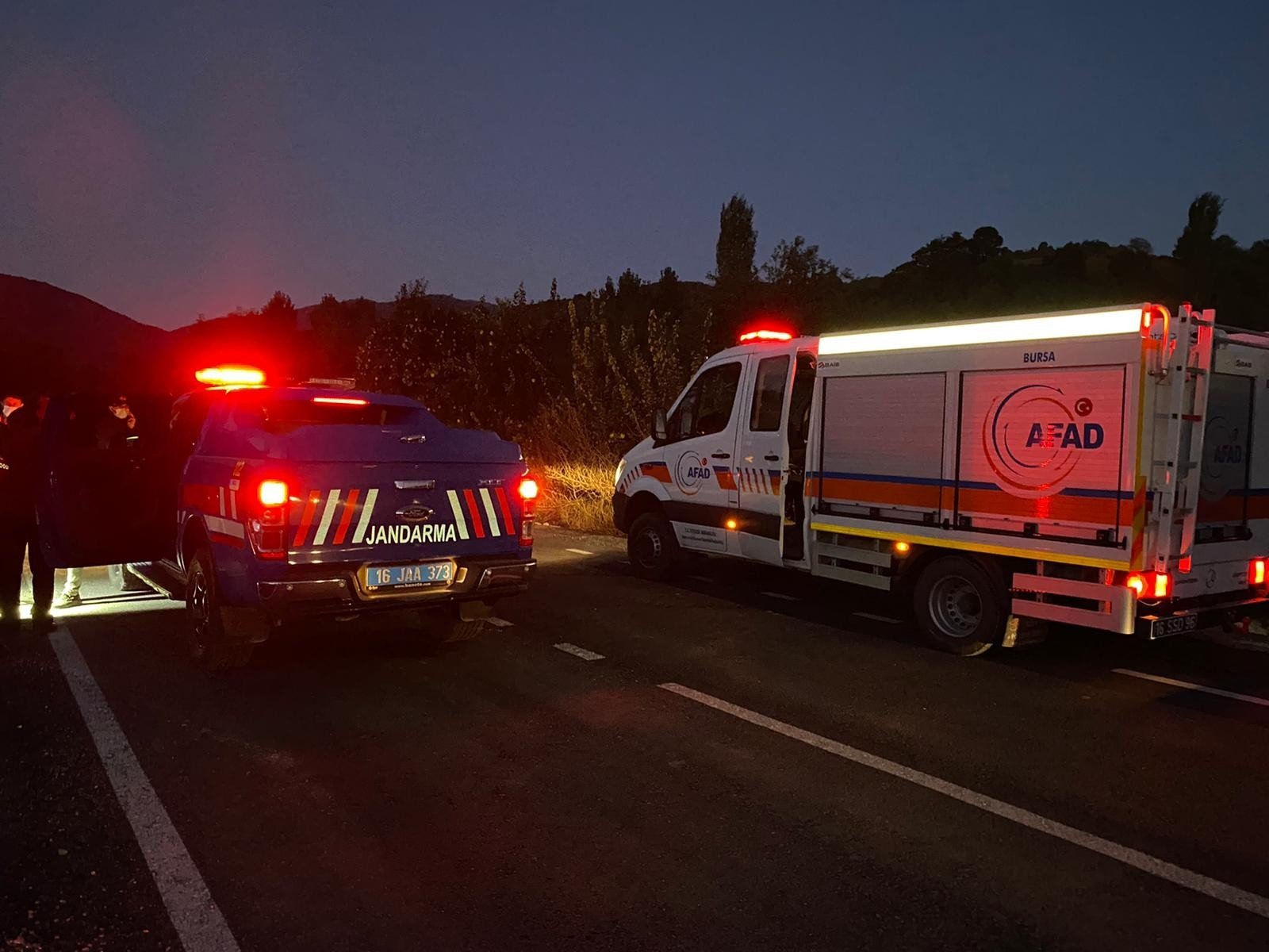 Turkish authorities arrive at the scene where Beyhan Mutlu was reported missing, Bursa, Turkey, Sept. 28, 2021 (IHA Photo)