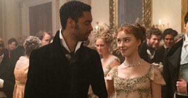 A still shot from "Bridgerton."