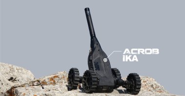 A Turkish-made Acrob IKA (UGV) is seen in this poster shared by the Ministry of National Defense (MSB) on Sept. 29, 2021. (Credit: MSB)