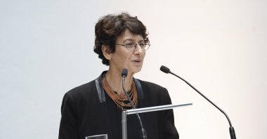 BioNTech co-founder Özlem Türeci speaks during an honorary doctorate ceremony in Germany's Köln on Sept. 17, 2021 (Reuters Photo)
