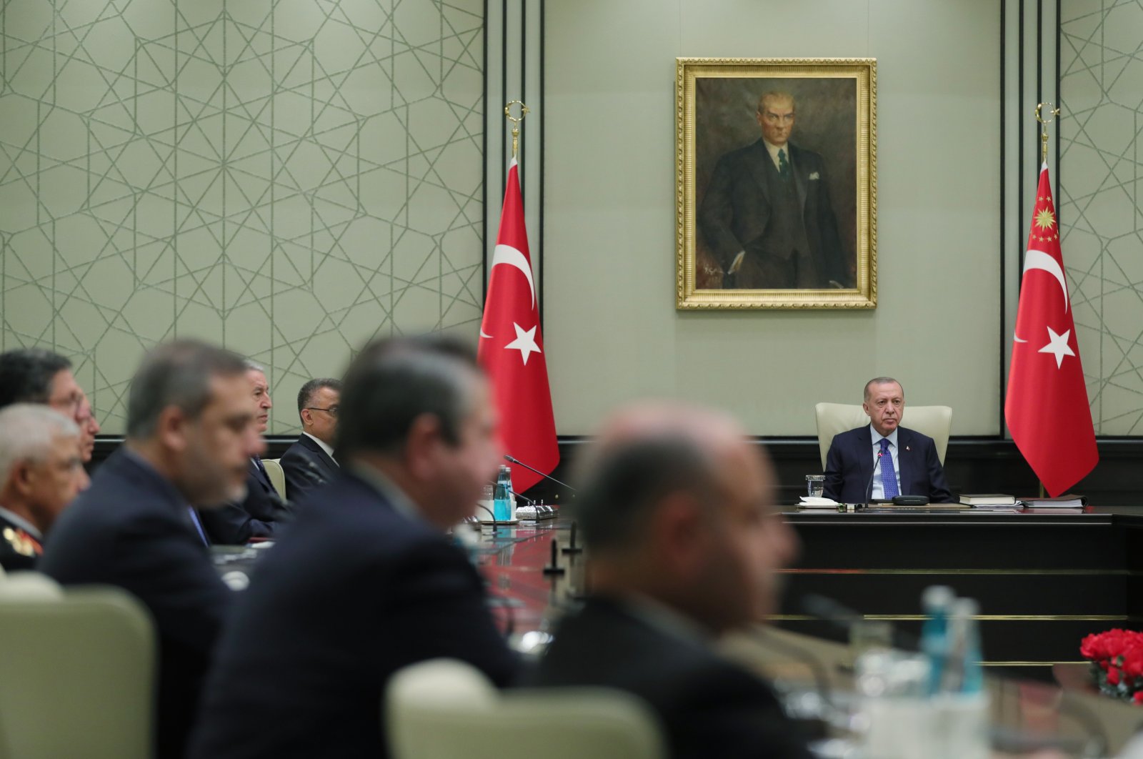 Turkey's National Security Council gathered under the leadership of President Recep Tayyip Erdoğan at the Presidential Complex in Ankara, Turkey, Sept. 30, 2021 (AA Photo)