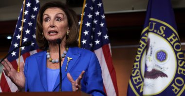 U.S. Speaker of the House Rep. Nancy Pelosi (D-CA) speaks at a weekly news conference at the U.S. Capitol, Washington, D.C., U.S., Sept. 30, 2021. (AFP Photo)