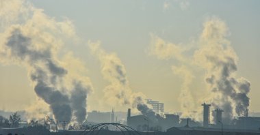 Smoke rises from the chimneys of a factory in Etimesgut district, in the capital Ankara, Nov. 28, 2020. (GETTY IMAGES) 