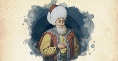 This widely used illustration painted by court painter Konstantin Kapıdağlı in the early 19th century shows Orhan Ghazi, the second ruler of Ottoman beylik that turned into an empire. (Wikimedia / edited by Büşra Öztürk - Daily Sabah)