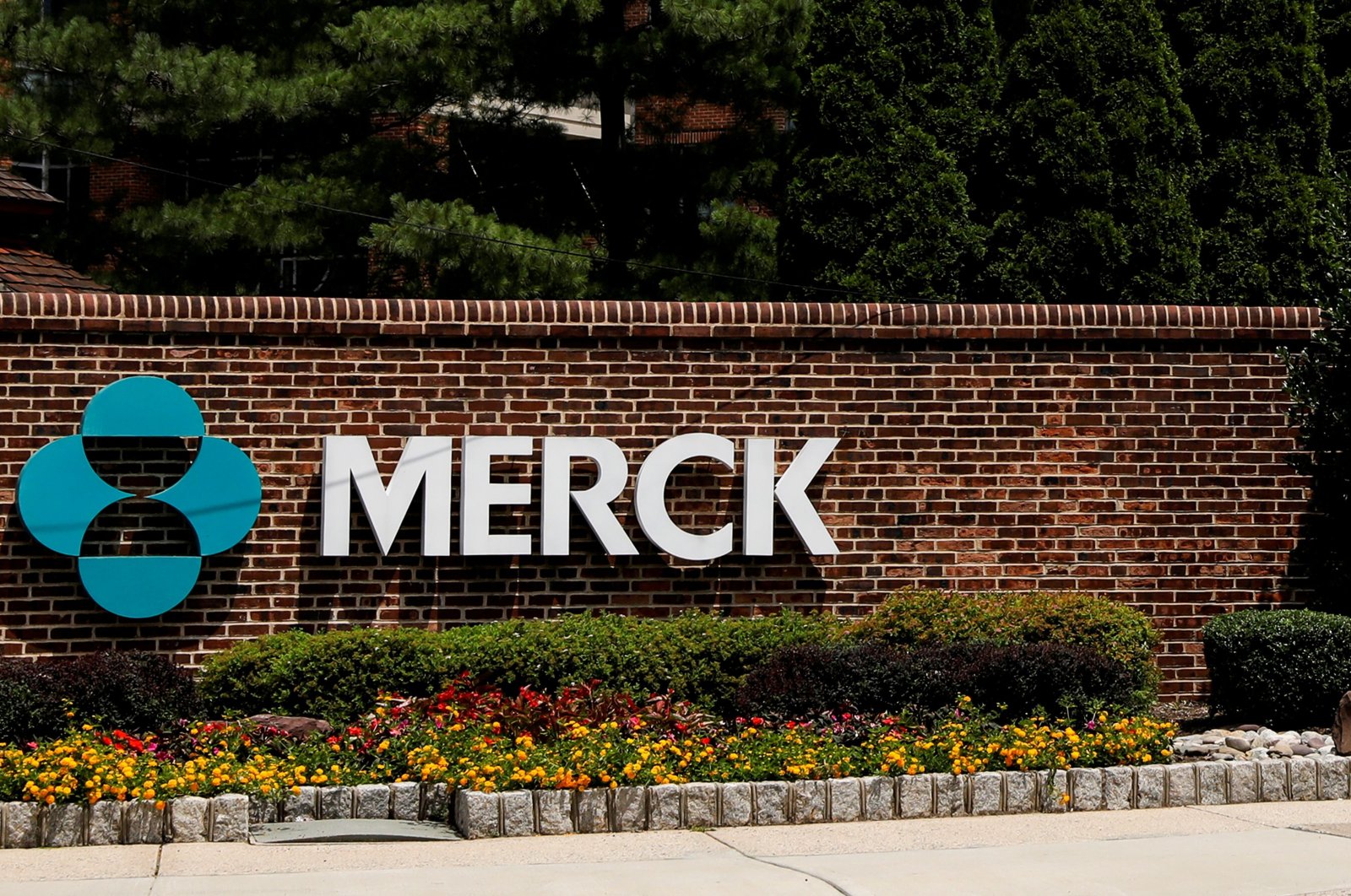 The Merck logo is seen at a gate to the Merck & Co campus in Rahway, New Jersey, U.S., July 12, 2018. (Reuters Photo)