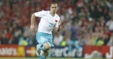 Emre Aşık playing for Turkey in a match in 2008. (Reuters File Photo)