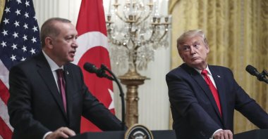 President Recep Tayyip Erdogan speaks during a press conference with then U.S. President Donald Trump in the East Room of the White House, Washington, D.C., Nov. 13, 2019. (Getty Images)