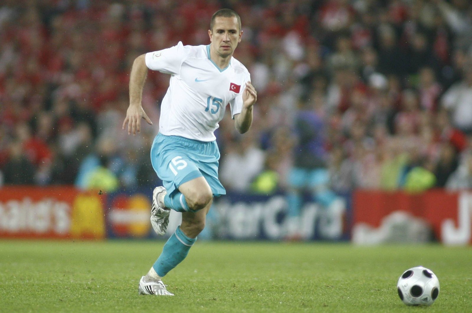 Emre Aşık playing for Turkey in a match in 2008. (Reuters File Photo)