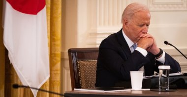U.S. President Joe Biden pauses during a meeting in the East Room of the White House in Washington, D.C., U.S., Sept. 24, 2021. (Getty Images Photo)