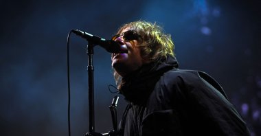Liam Gallagher headlines the main stage during the TRNSMT Festival on Glasgow Green in the center of Glasgow, Scotland on Sept. 11, 2021. (AFP Photo)