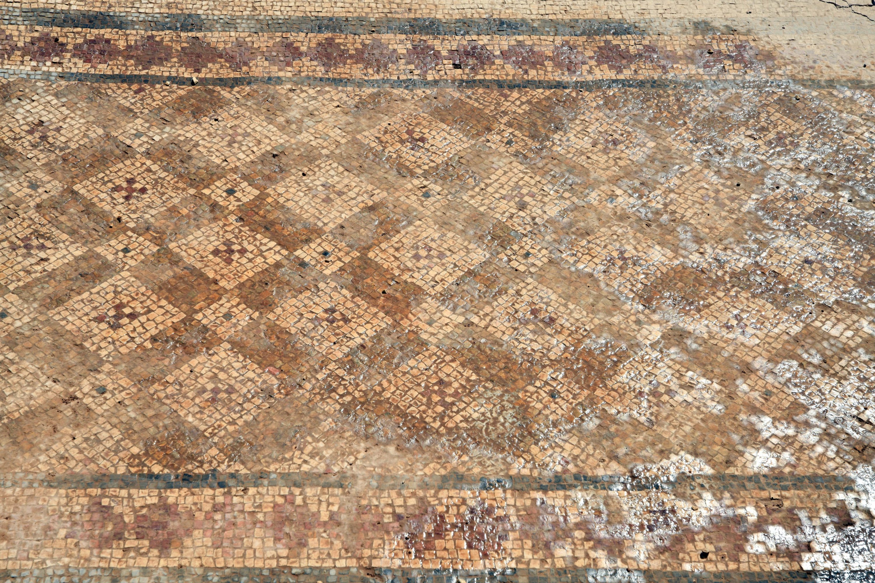 Sureste de Turquía, Gaziantep, 4 de octubre de 2021. Mosaico encontrado en la antigua ciudad de Talik.  (Foto AA)