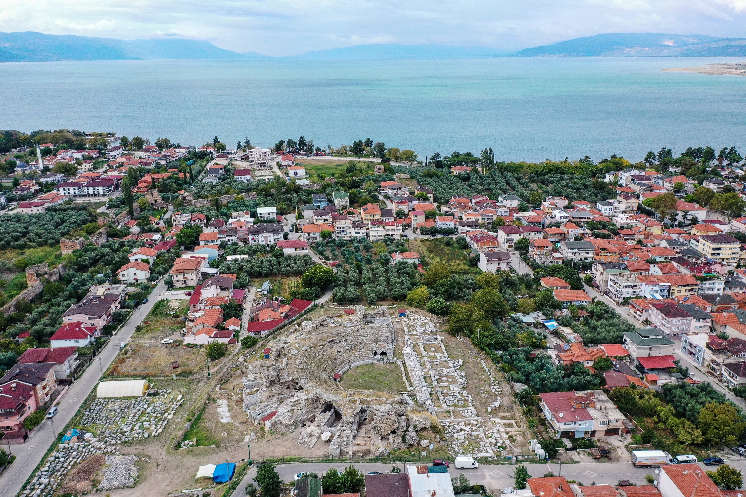 An aerial view from the ancient Roman theater, Iznik, Bursa, northwestern Turkey, Oct. 4, 2021. (AA Photo) 