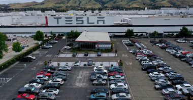 An aerial view of the Tesla Fremont Factory in Fremont, California, U.S., May 12, 2020. (AFP Photo)