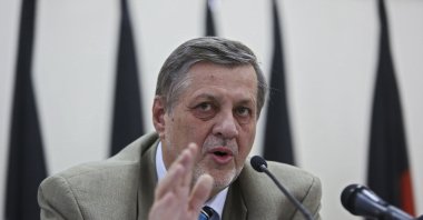 Jan Kubis, then-United Nation representative for Afghanistan speaks during a joint press conference at the Independent Election Commission office in Kabul, Afghanistan, July 13, 2014. (AP File Photo)