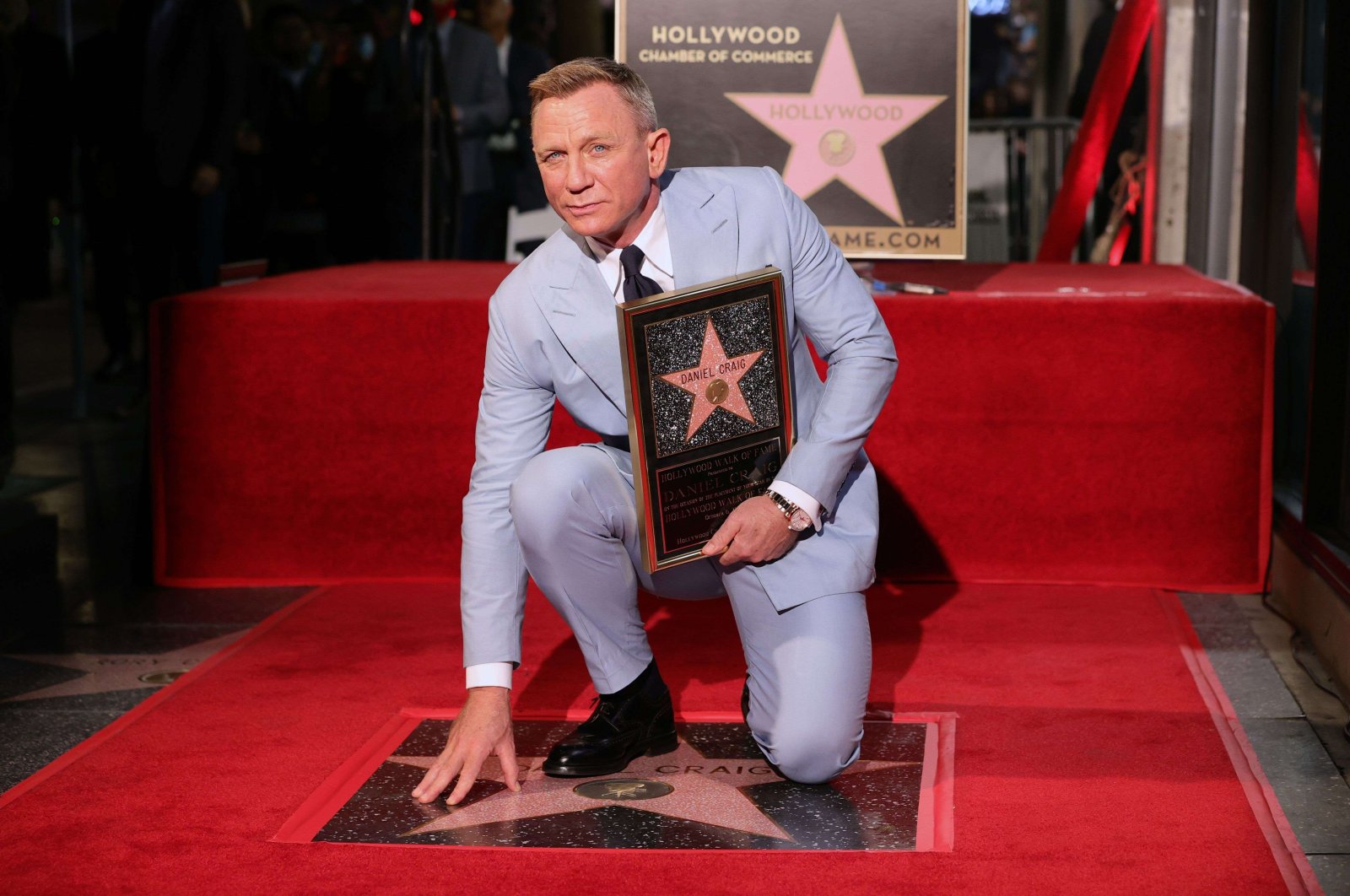 Daniel Craig attends the Hollywood Walk of Fame Star Ceremony, Los Angeles, California, U.S., Oct. 06, 2021. (AFP Photo)