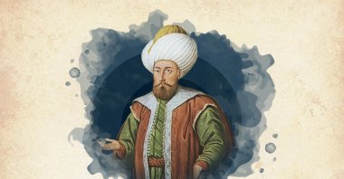 This widely used illustration painted by court painter Konstantin Kapıdağlı in the early 19th century shows Sultan Murad I, the third ruler of Ottoman beylik that turned into an empire. (Wikimedia / edited by Büşra Öztürk - Daily Sabah)