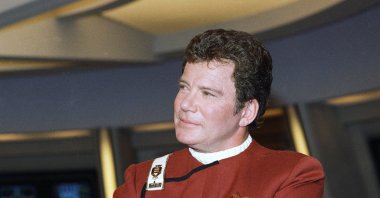 In this 1988 file photo, William Shatner, who portrays Capt. James T. Kirk, attends a photo opportunity for the film "Star Trek V: The Final Frontier." (AP File Photo)
