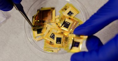 A view of silicon-based solar cells, in Eskişehir, central Turkey, Oct. 8, 2021. (AA PHOTO) 