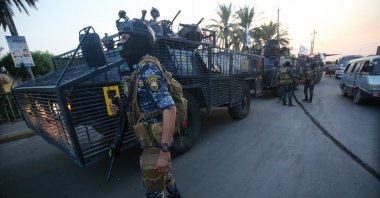 Iraqi police are seen deployed in Baghdad's Sadr City, Iraq, October 7, 2019. (AFP Photo)