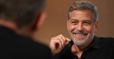 Actor George Clooney appears as a guest on the Andrew Marr Show at the BBC Broadcasting House in Manchester, U.K., Oct. 10, 2021. (BBC via Reuters)