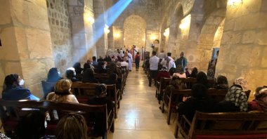 The opening ceremony of the 1,700-year-old Mor Dimet Church, Mardin, southeastern Turkey, Oct. 11, 2021. (DHA Photo)