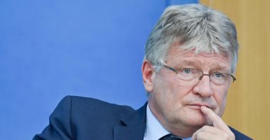 Co-leader of the far-right Alternative for Germany (AfD) party Joerg Meuthen during a press conference in Berlin, one day after general elections, Germany, Sept. 27, 2021. (AFP Photo)