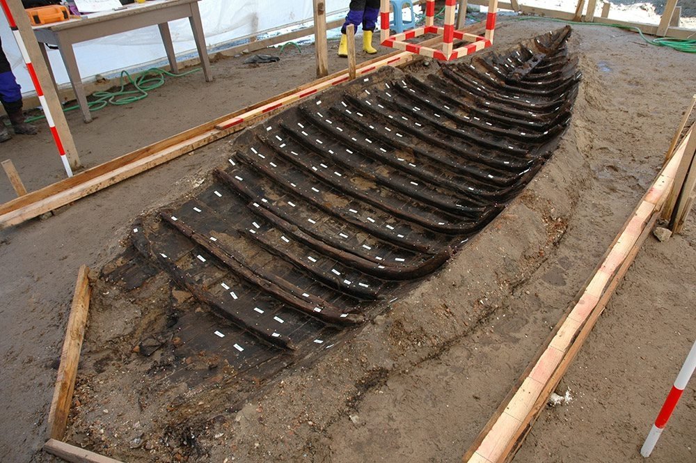 Remains of a ship found in Yenikapı, Istanbul, Turkey. (Sabah File Photo)